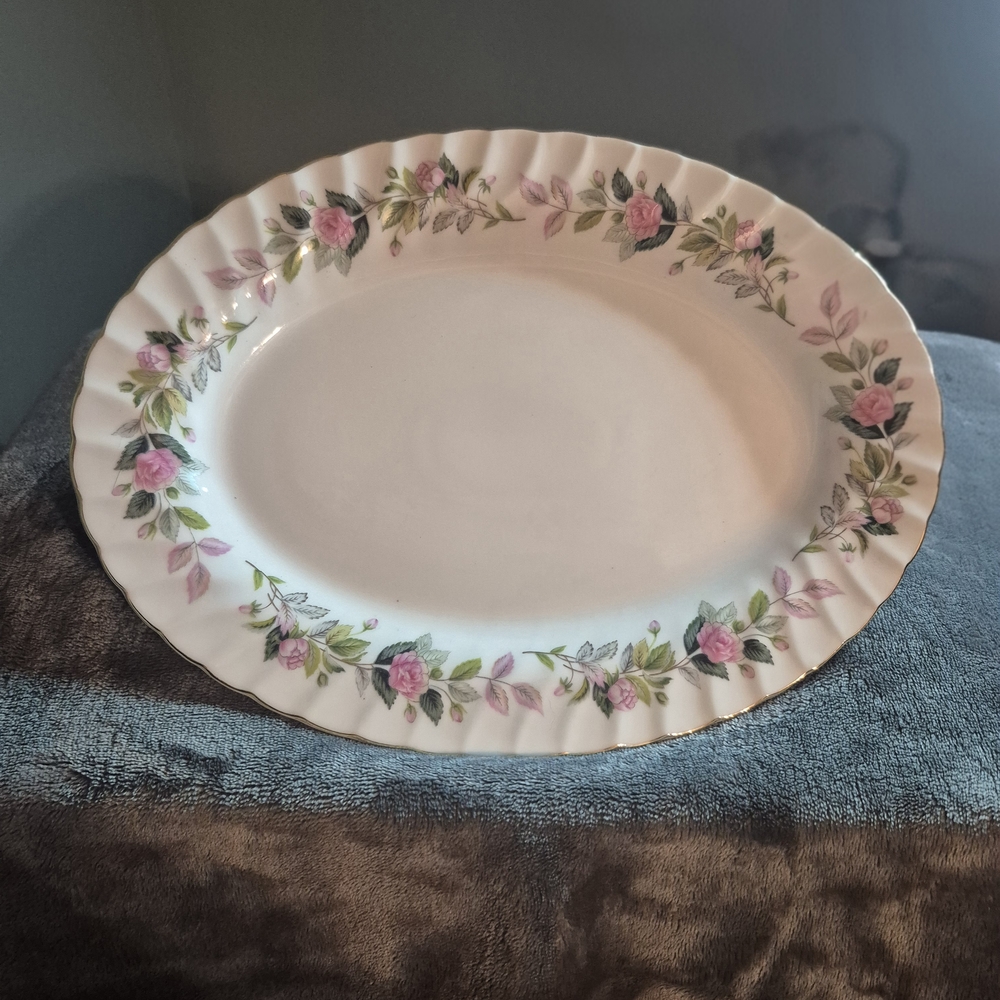 Stunning Vintage Serving Plate – 12.25” x 9” Fine China Japan #2345